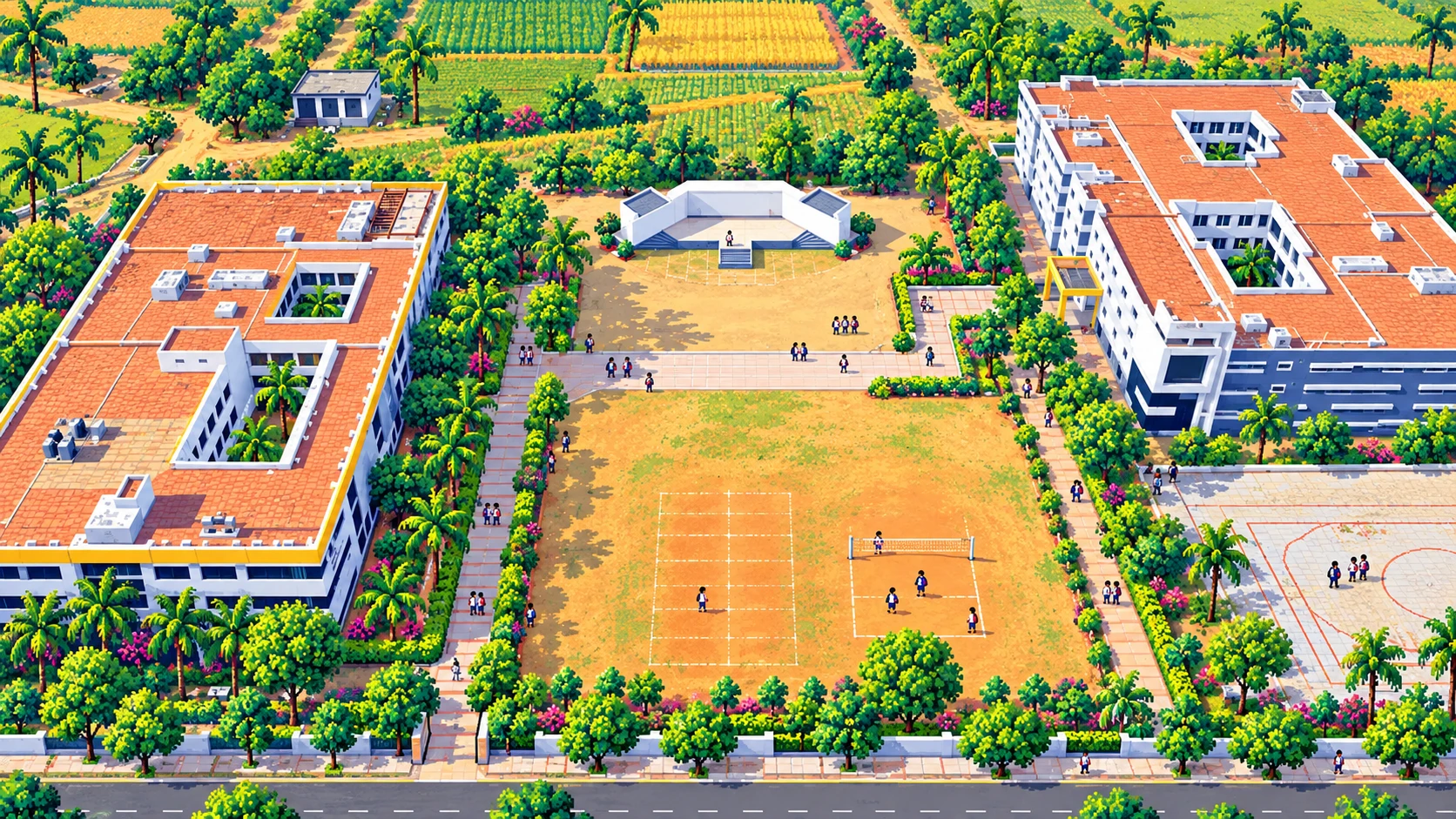 AAACET Aerial View Pixel Art
